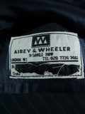 26/1126 vintage airey & wheeler savile row bespoke navy blue pin-stripe worsted suit 48 short