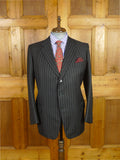 26/1125 vintage airey & wheeler savile row bespoke heavyweight grey pin-stripe worsted suit 45 short