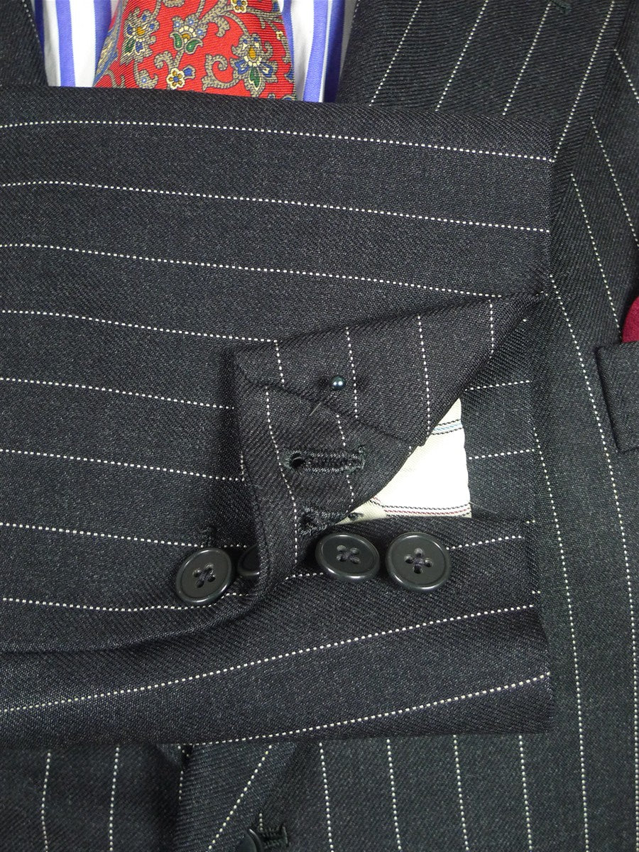 26/1125 vintage airey & wheeler savile row bespoke heavyweight grey pin-stripe worsted suit 45 short