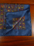 26/1165 immaculate holland & london gunmaker dark blue country sports pattern silk pocket square (rrp £95)