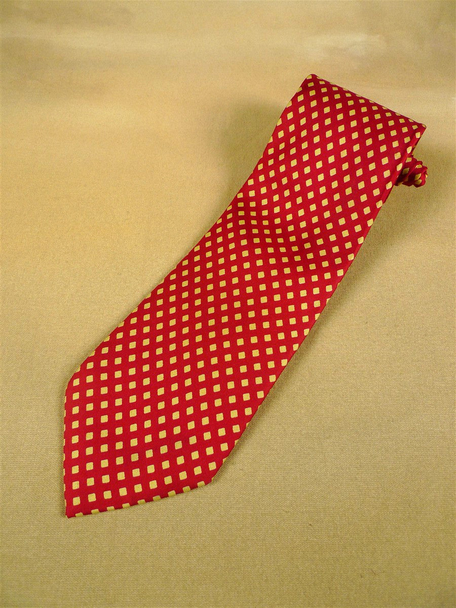 26/1160 immaculate charvet france red / gold diamond pattern silk tie (rrp £260)