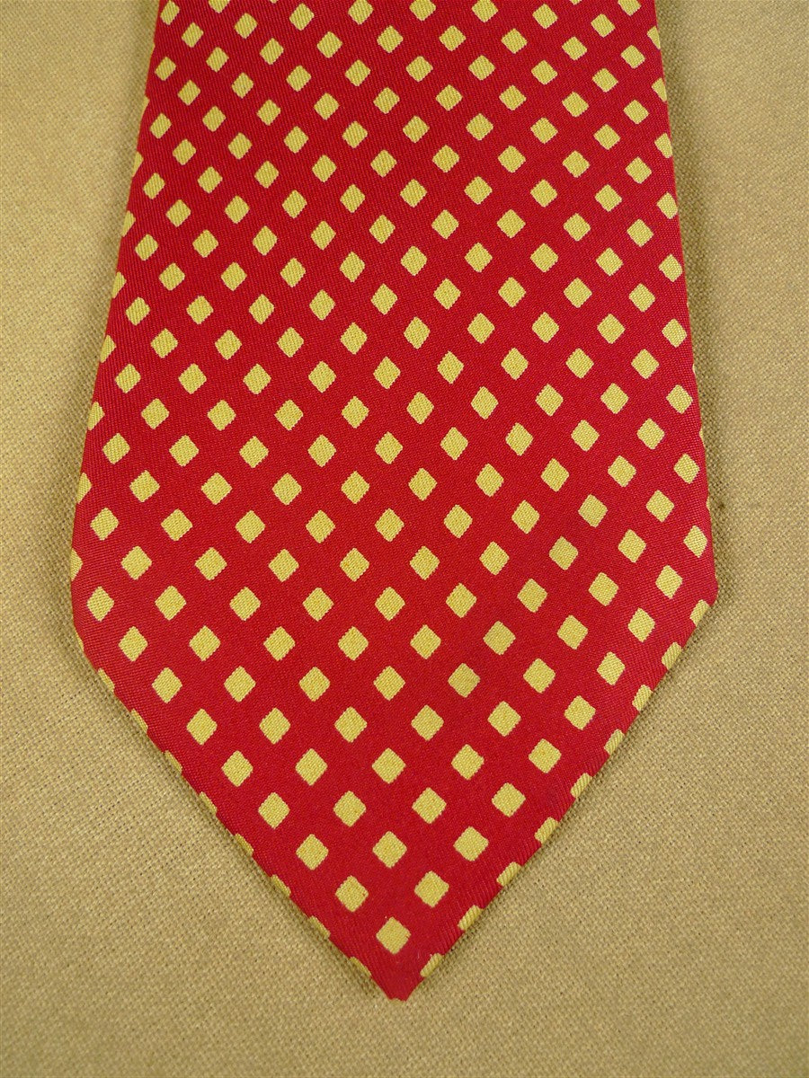 26/1160 immaculate charvet france red / gold diamond pattern silk tie (rrp £260)