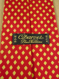 26/1160 immaculate charvet france red / gold diamond pattern silk tie (rrp £260)