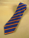26/1159 immaculate new & lingwood jermyn street london blue / copper orange diagonal stripe silk repp tie