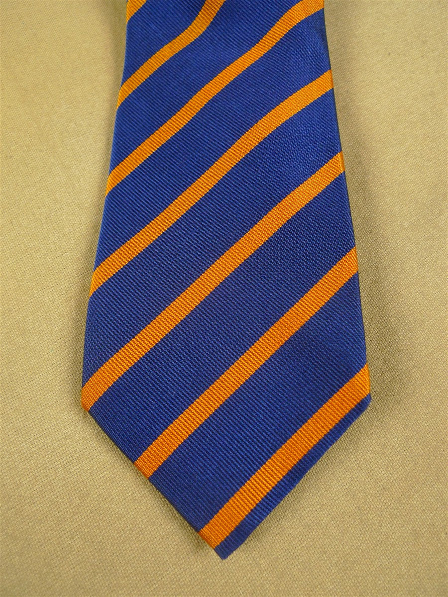 26/1159 immaculate new & lingwood jermyn street london blue / copper orange diagonal stripe silk repp tie