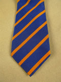 26/1159 immaculate new & lingwood jermyn street london blue / copper orange diagonal stripe silk repp tie