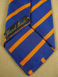 26/1159 immaculate new & lingwood jermyn street london blue / copper orange diagonal stripe silk repp tie