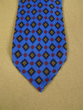 26/1164 immaculate rubinacci italian blue diamond pattern silk tie (rrp £180)