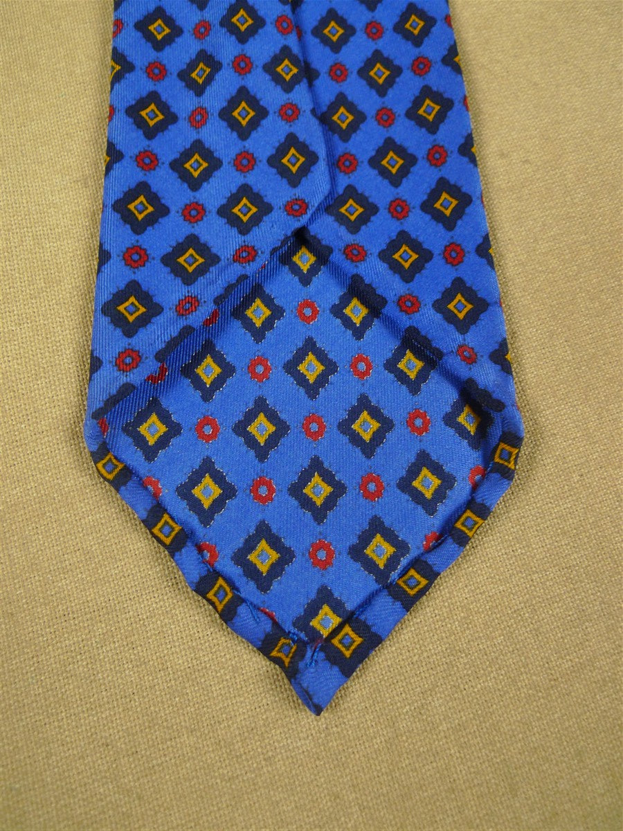 26/1164 immaculate rubinacci italian blue diamond pattern silk tie (rrp £180)