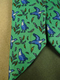 26/1158 holland & holland british gunmaker pheasant pattern green / blue shooting country sports silk tie