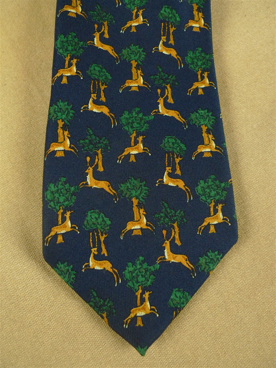 26/1156 holland & holland british gunmaker deer pattern dark blue / green & gold shooting country sports silk tie