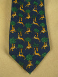 26/1156 holland & holland british gunmaker deer pattern dark blue / green & gold shooting country sports silk tie