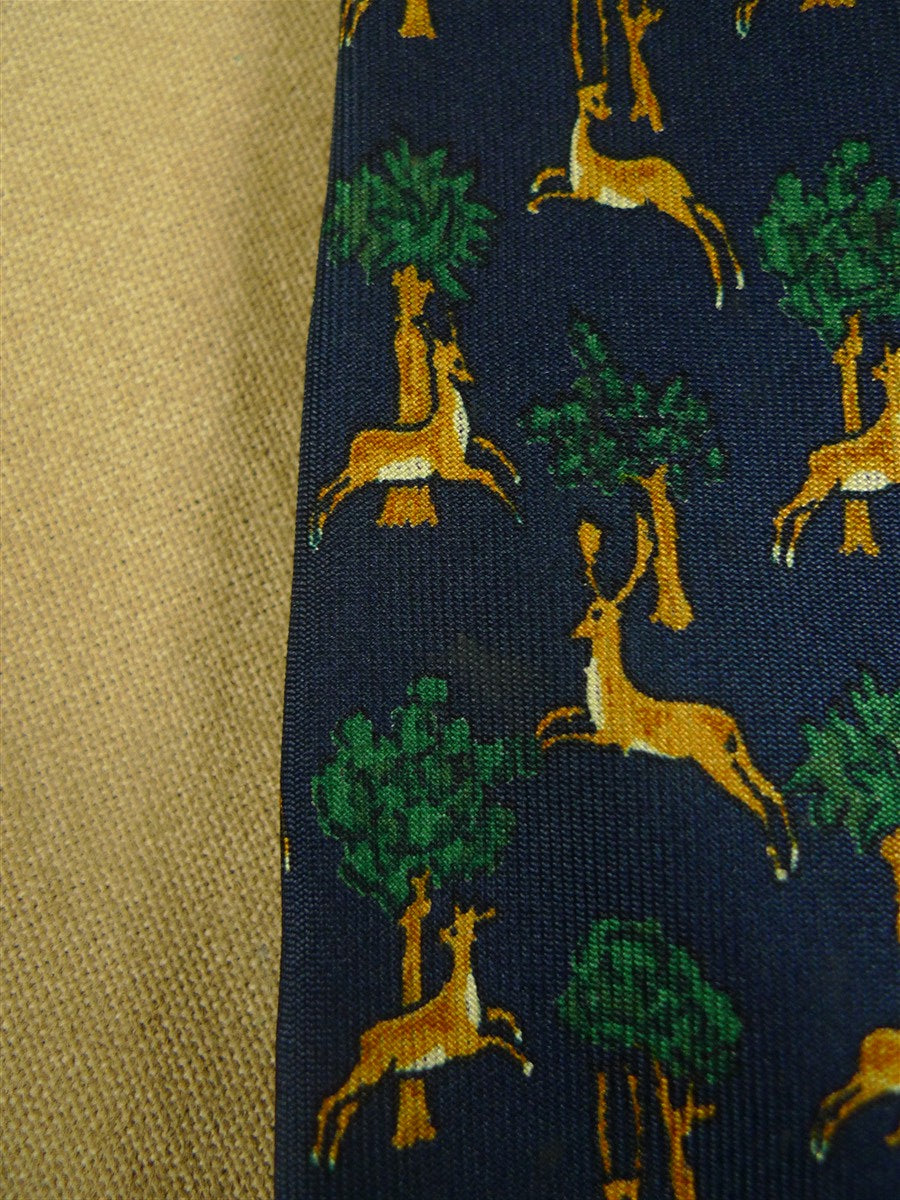 26/1156 holland & holland british gunmaker deer pattern dark blue / green & gold shooting country sports silk tie