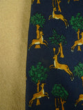 26/1156 holland & holland british gunmaker deer pattern dark blue / green & gold shooting country sports silk tie