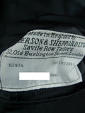 26/1140 anderson & sheppard savile row bespoke charcoal grey worsted wool 2-piece suit 41-42 regular