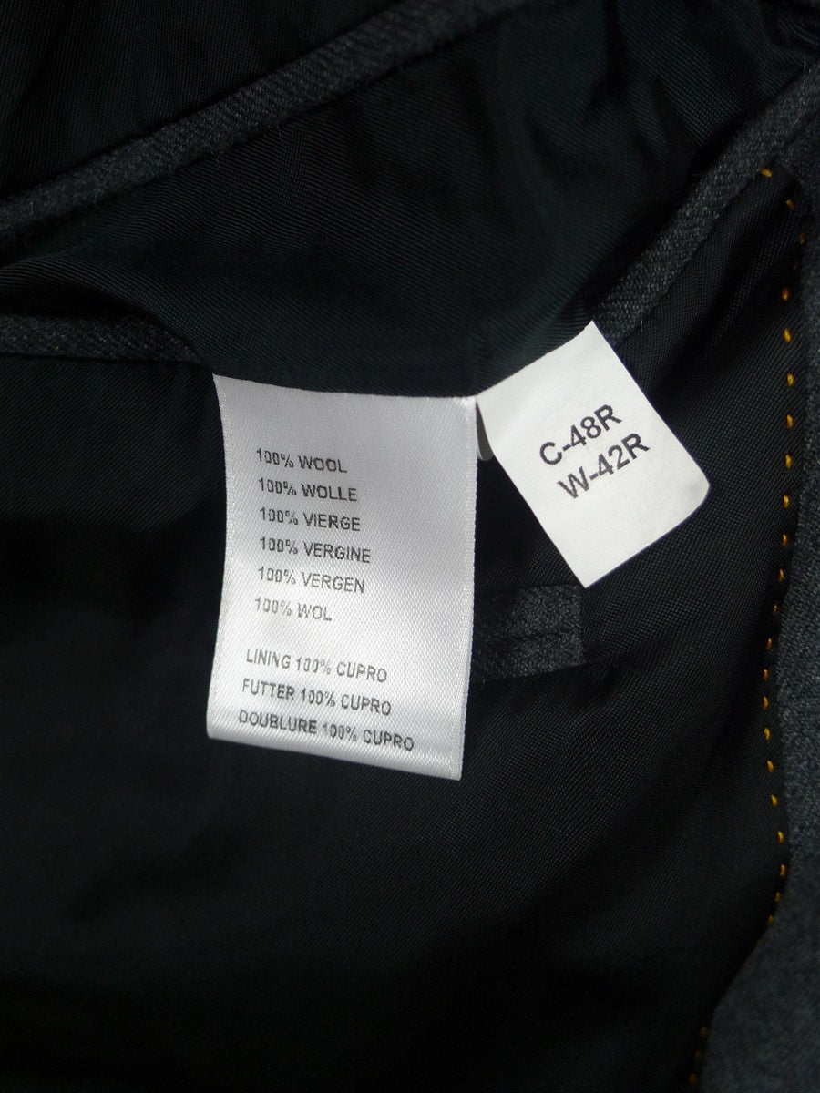 26/1139 immaculate cordings of piccadilly grey worsted flannel suit 48 regular