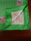 26/1145 immaculate vintage ralph lauren green paisly silk pocket square