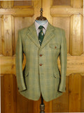 26/1155 immaculate vintage british green wp check tweed shooting jacket 42-43 regular