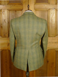 26/1155 immaculate vintage british green wp check tweed shooting jacket 42-43 regular