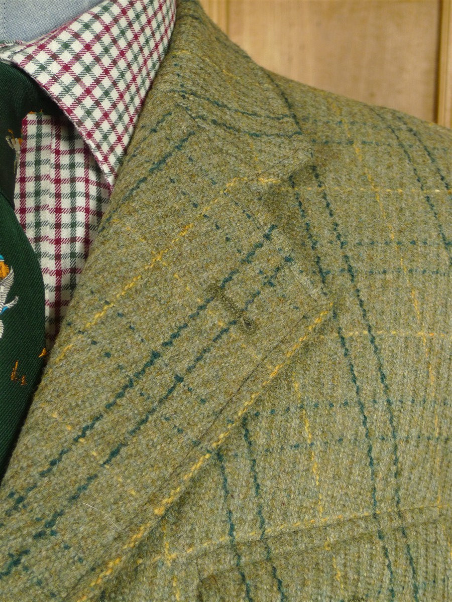 26/1155 immaculate vintage british green wp check tweed shooting jacket 42-43 regular
