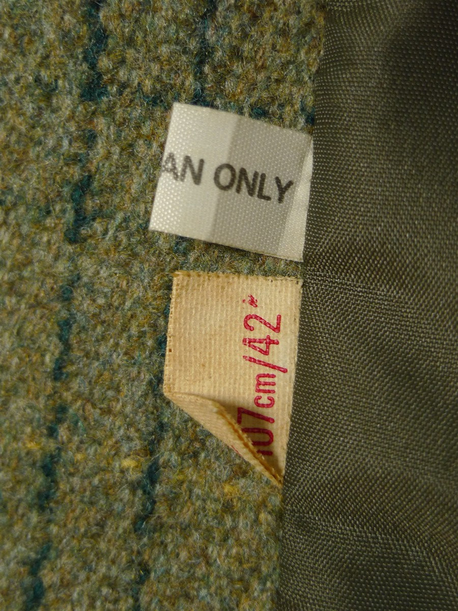 26/1155 immaculate vintage british green wp check tweed shooting jacket 42-43 regular