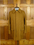26/1150 beautiful immaculate vintage invertere rust brown herringbone harris tweed field coat overcoat 44