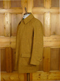26/1150 beautiful immaculate vintage invertere rust brown herringbone harris tweed field coat overcoat 44