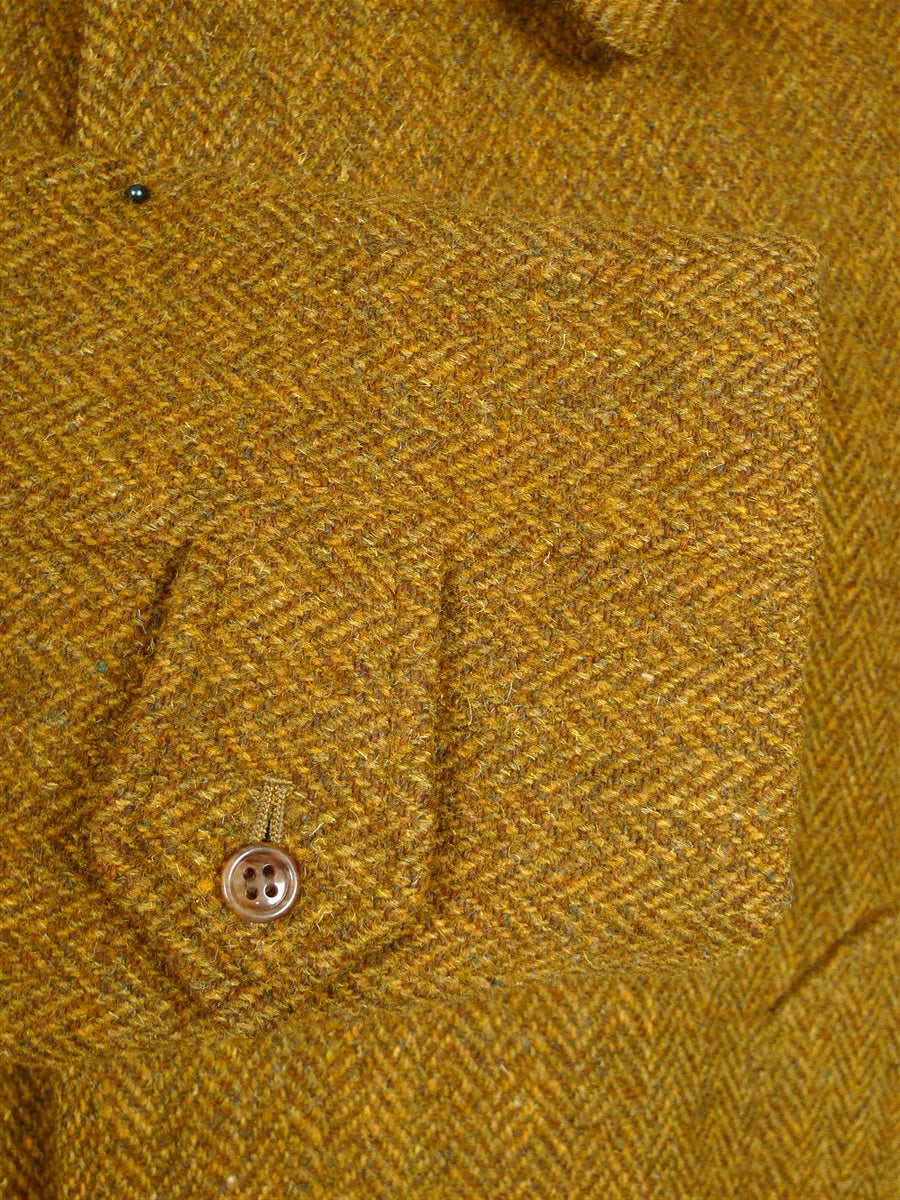 26/1150 beautiful immaculate vintage invertere rust brown herringbone harris tweed field coat overcoat 44