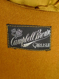 26/1150 beautiful immaculate vintage invertere rust brown herringbone harris tweed field coat overcoat 44