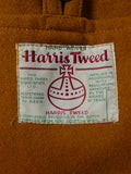 26/1150 beautiful immaculate vintage invertere rust brown herringbone harris tweed field coat overcoat 44