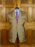 26/1152 wonderful vintage maurice sedwell savile row bespoke brown / green glen check worsted suit 41-42 regular to long