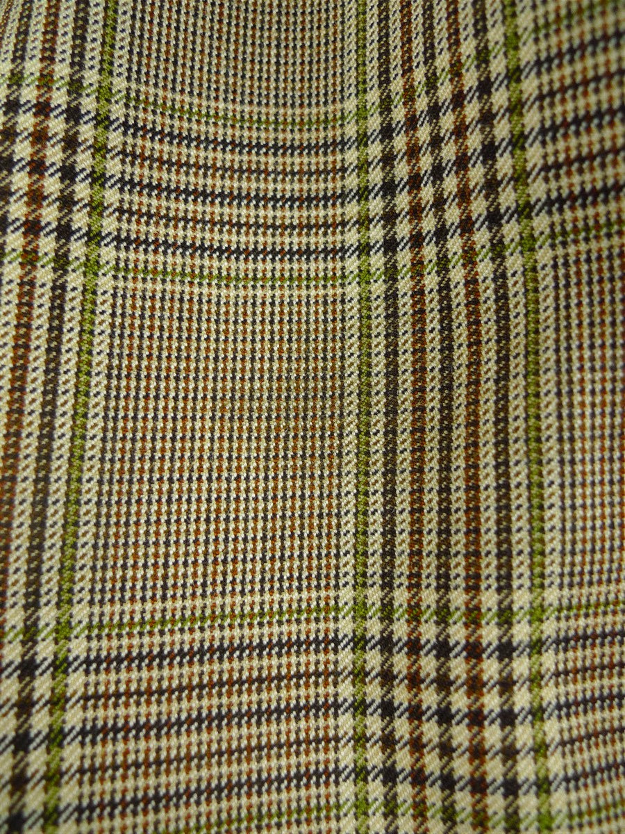 26/1152 wonderful vintage maurice sedwell savile row bespoke brown / green glen check worsted suit 41-42 regular to long