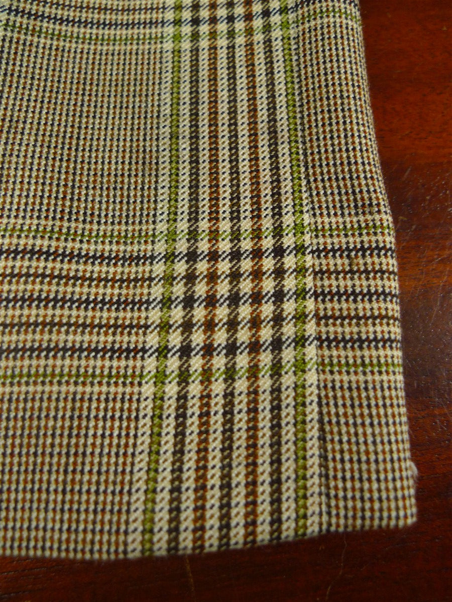 26/1152 wonderful vintage maurice sedwell savile row bespoke brown / green glen check worsted suit 41-42 regular to long