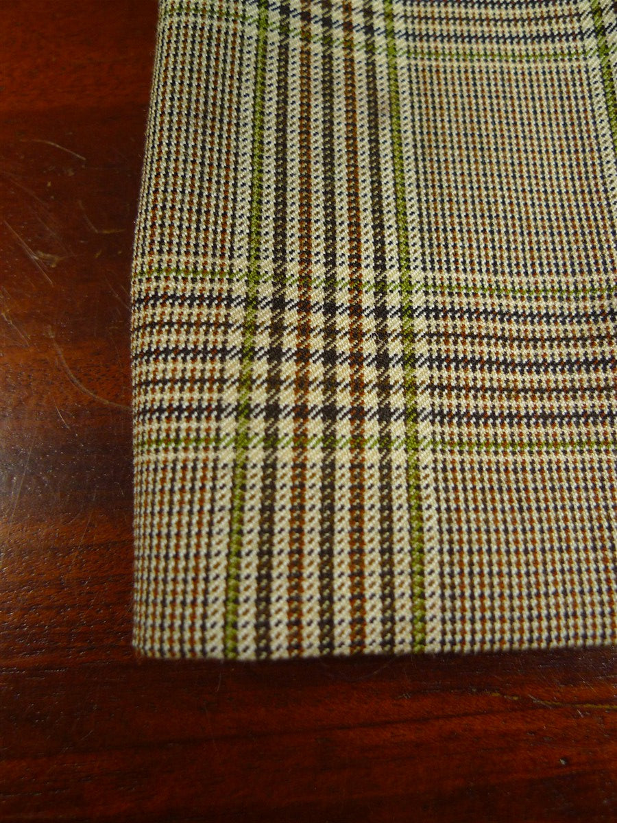 26/1152 wonderful vintage maurice sedwell savile row bespoke brown / green glen check worsted suit 41-42 regular to long