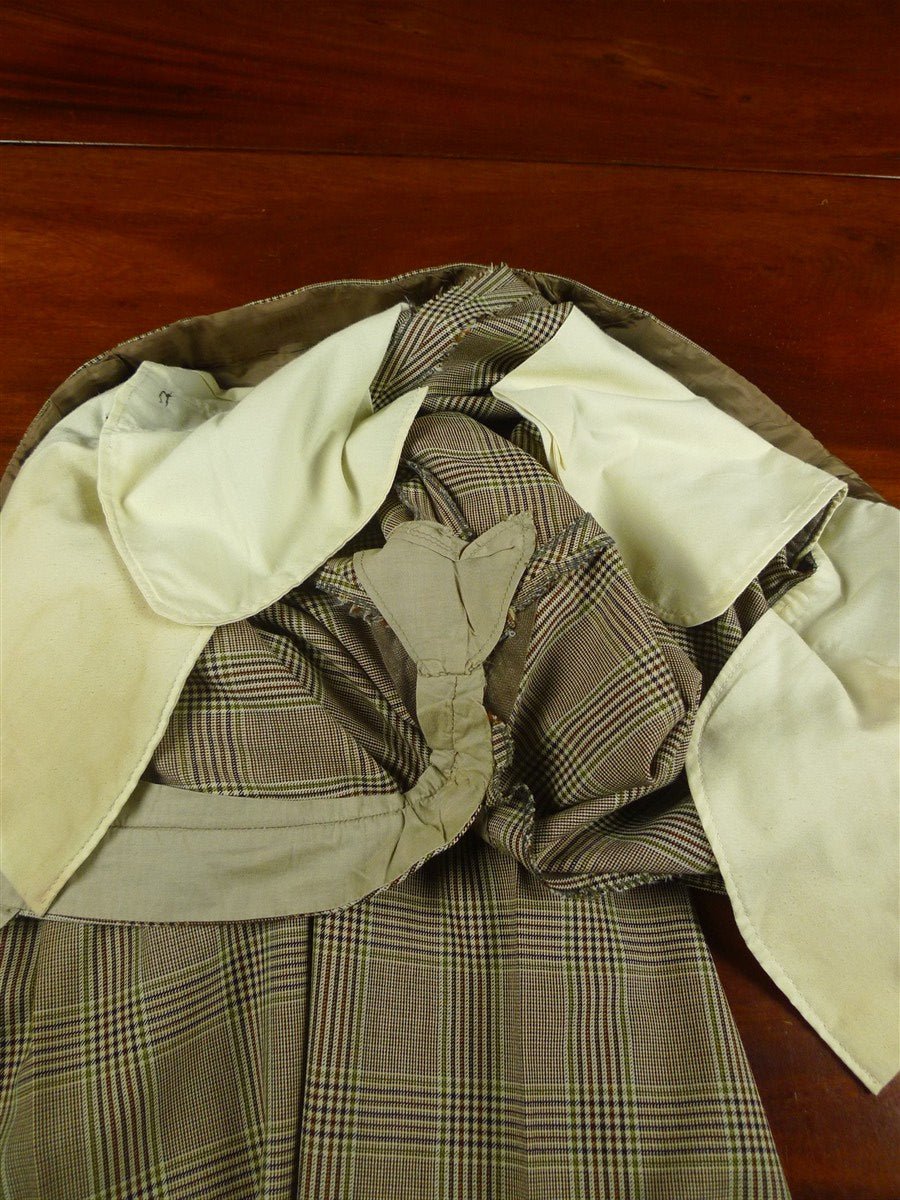 26/1152 wonderful vintage maurice sedwell savile row bespoke brown / green glen check worsted suit 41-42 regular to long