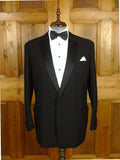 26/1154 immaculate 1965 maurice sedwell savile row bespoke black barathea wool diner suit 44-45 regular to long