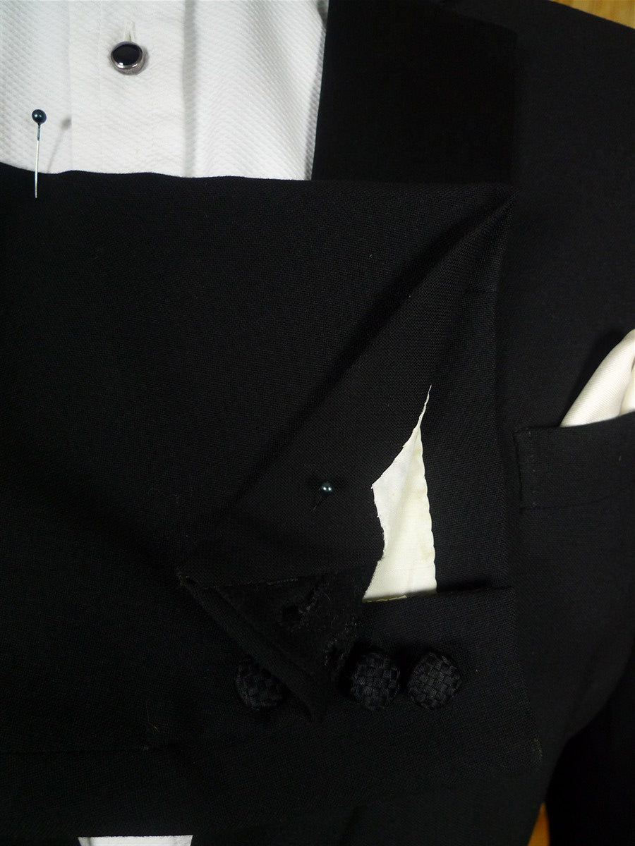 26/1154 immaculate 1965 maurice sedwell savile row bespoke black barathea wool diner suit 44-45 regular to long