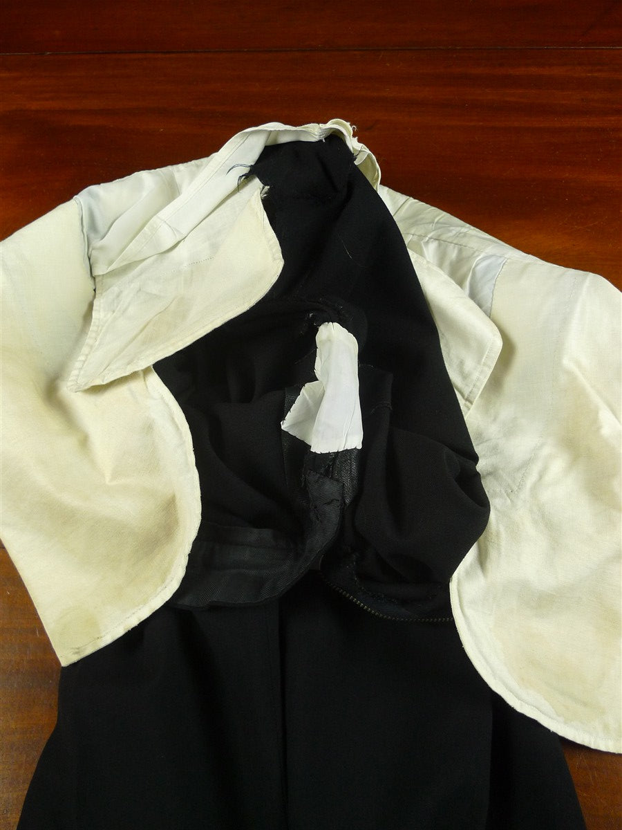 26/1154 immaculate 1965 maurice sedwell savile row bespoke black barathea wool diner suit 44-45 regular to long