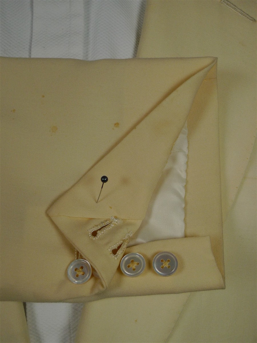 26/1149 vintage 1974 maurice sedwell savile row bespoke ivory white wool & silk evening dinner jacket 41 long