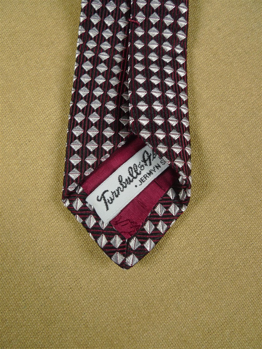 26/1161 immaculate turnbull & asser brown / grey diamond pattern silk tie (rrp £205)