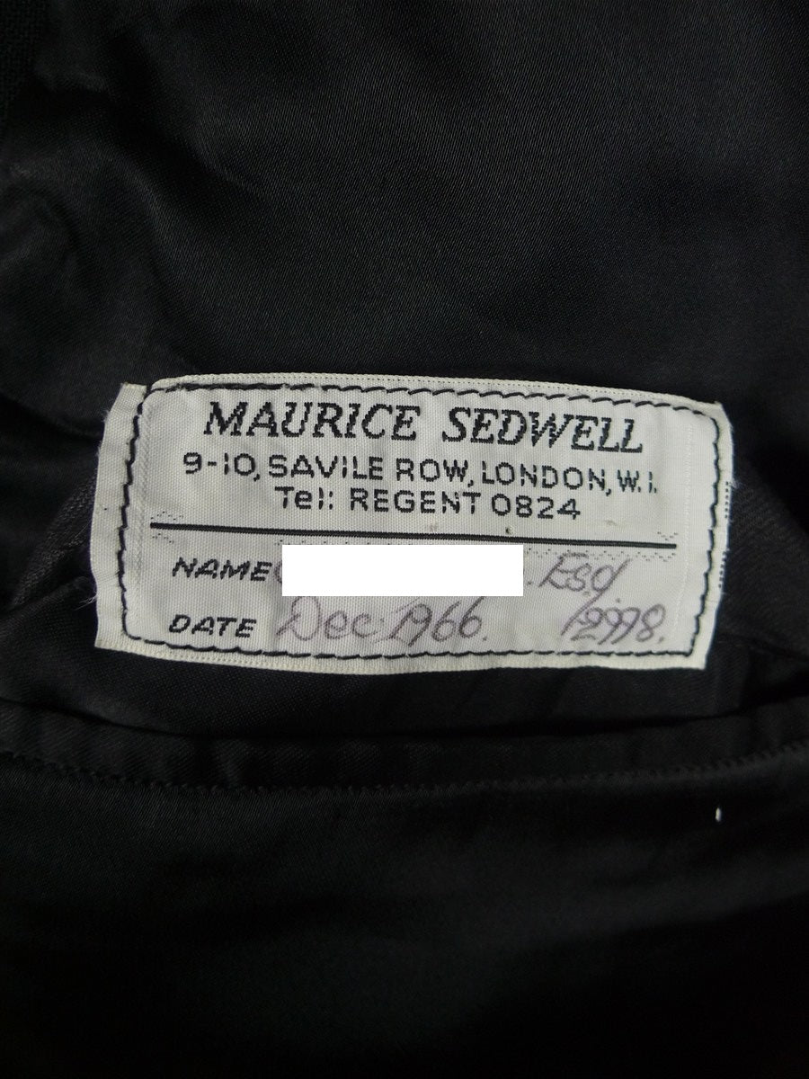 26/1169 immaculate vintage 1966 maurice sedwell savile row bespoke black wool morning coat 37 long