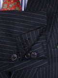 26/1170 immaculate 1987 vintage maurice sedwell savile row bespoke navy blue rope-stripe d/b worsted flannel suit 41-42 regular to long
