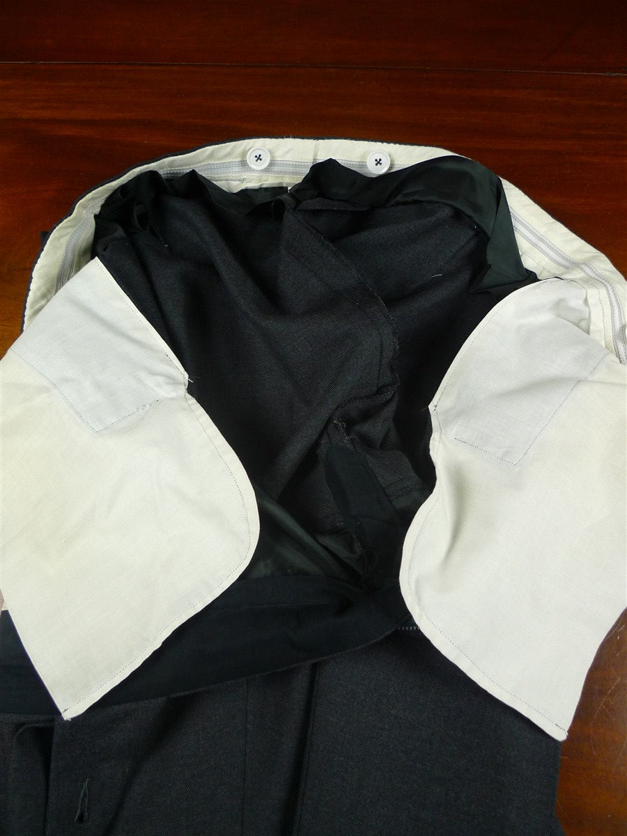 26/1171 immaculate vintage bespoke tailored grey worsted trouser 38-42