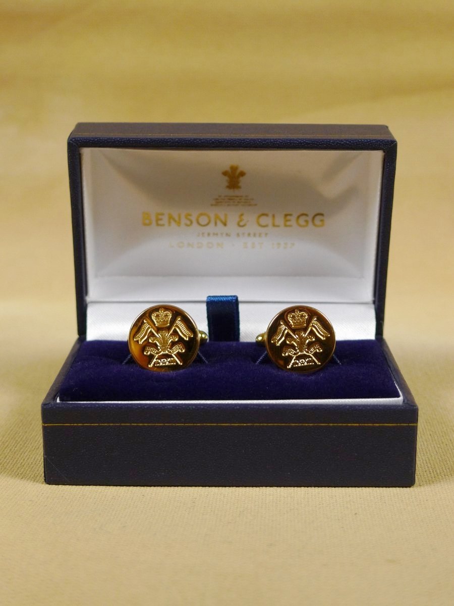 18/1326 brand new benson and clegg '9th -12th lancers' button cufflinks rrp £40 (t909)