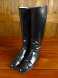 22/0370 ladies vintage black leather riding boots w/ trees 5