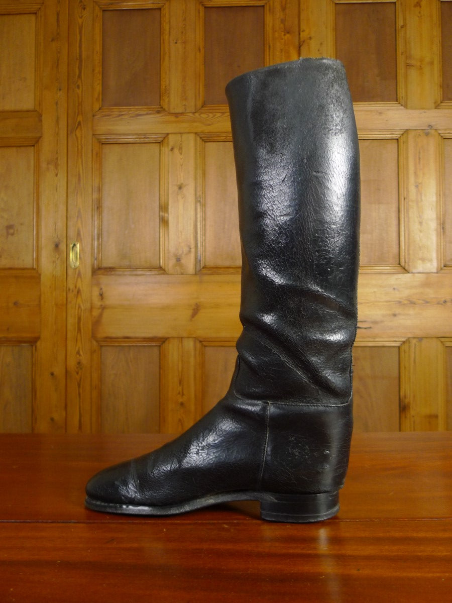 22/0370 ladies vintage black leather riding boots w/ trees 5