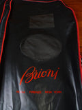 21/0826 brioni black & red heavy duty plastic suit carrier bag w/ window and name pocket