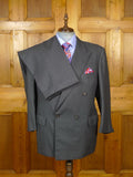 22/1046 vintage savile row bespoke grey birds-eye weave d/b worsted suit 46 short