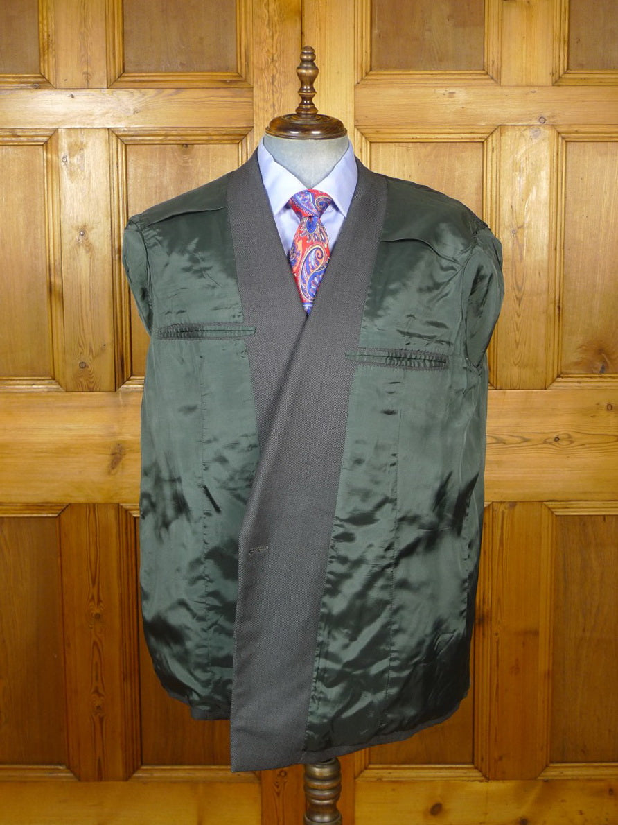 22/1046 vintage savile row bespoke grey birds-eye weave d/b worsted suit 46 short