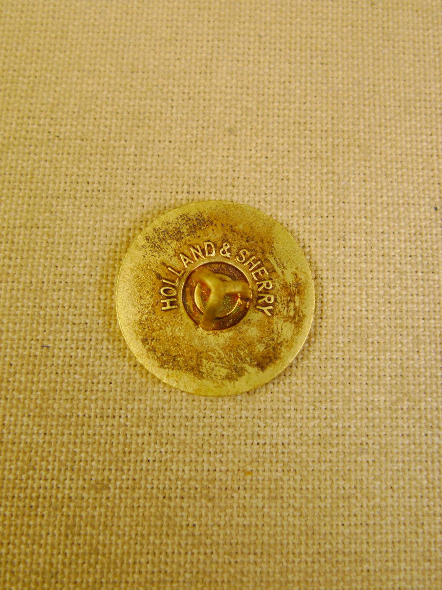 23/0060 new in case holland and sherry savile row gold 'golf pin' blazer buttons set 3+6 (rrp £120)
